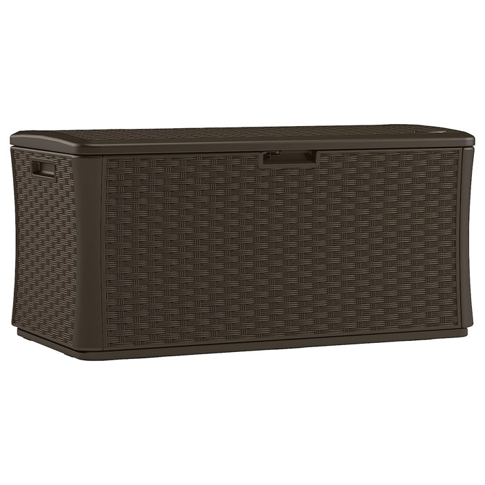 Suncast 134 Gallons Plastic Lockable Deck Box in Brown Wayfair